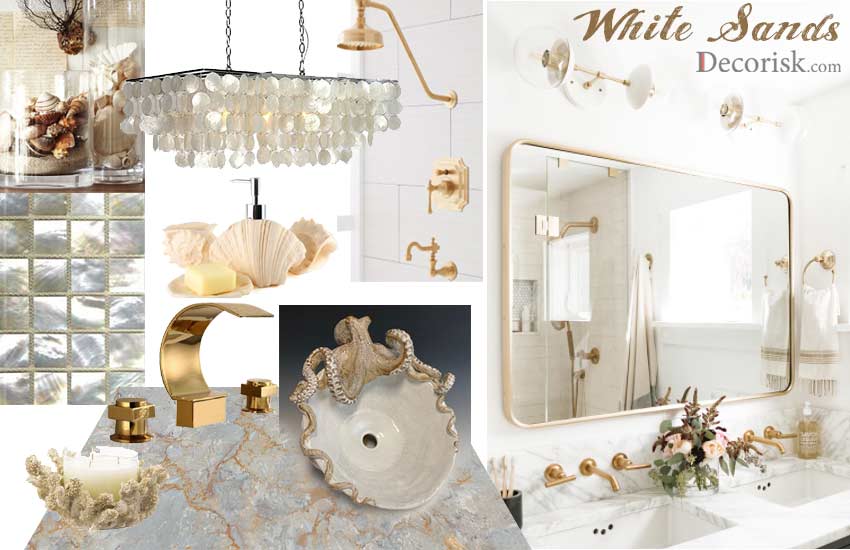 sea-shells Bathroom Color combinaions white beige coastal